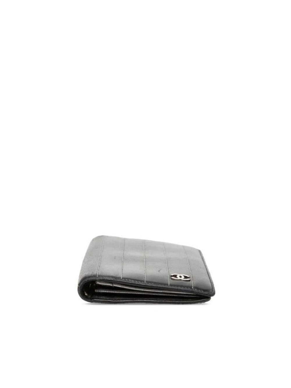 Chanel Mademoiselle Line CC Logo Wallet Black Lambskin - Picture 3 of 9